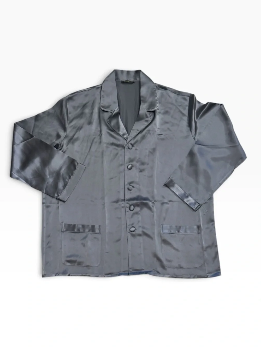 Elle Silk Gray Men's Silk Pajama Set XL